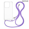 Θήκη Σιλικόνης με Κορδόνι Sonique Armor Clear Motorola Moto G15 4G / Moto G15 Power / Moto G17 5G / Moto G17 Power 5G Λιλά