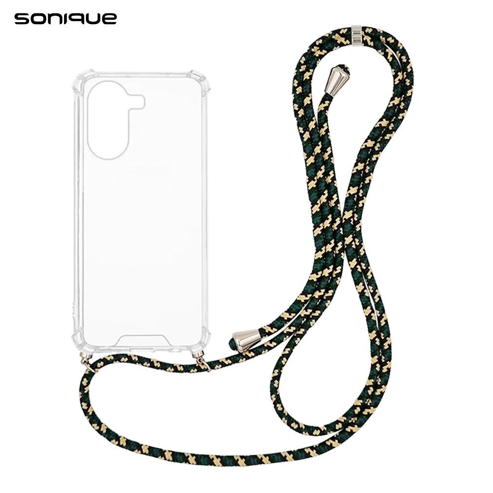 Θήκη Σιλικόνης με Κορδόνι Sonique Armor Clear Xiaomi Poco X7 Pro 5G Rainbow Πράσινο