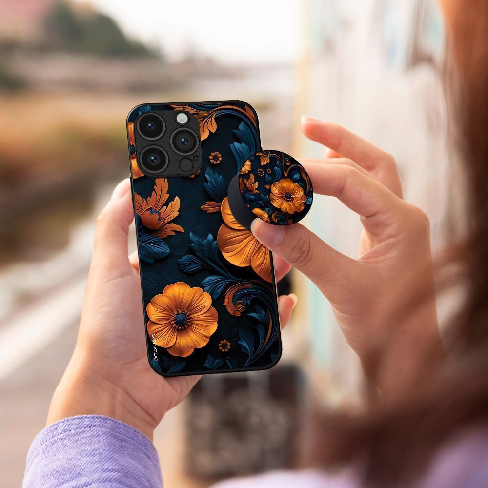 Pop Holder Sonique 3D Flower Series Πορτοκαλί 01