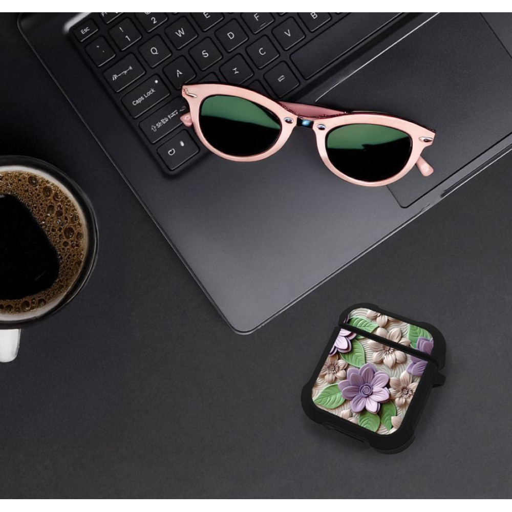Θήκη Σιλικόνης Sonique 3D Flower Series για AirPods 1/2 Βιολετί