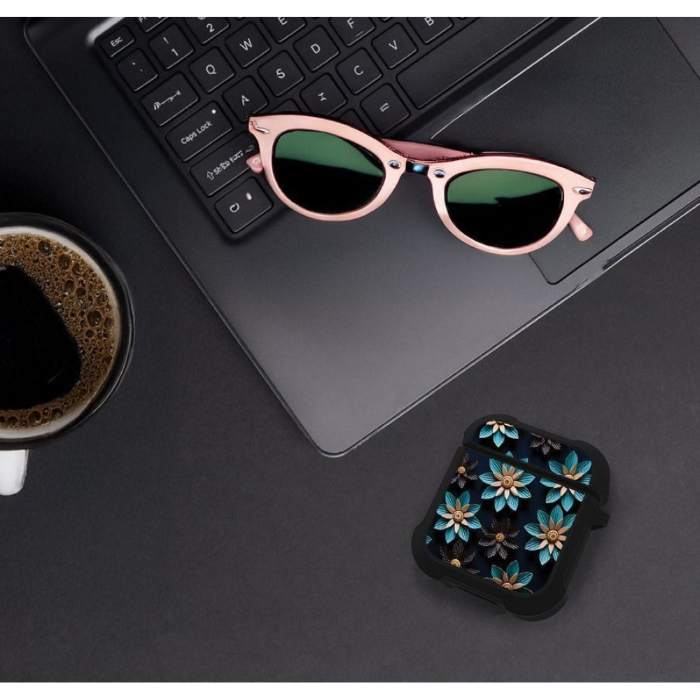 Θήκη Σιλικόνης Sonique 3D Flower Series για AirPods 1/2 Γαλάζιο