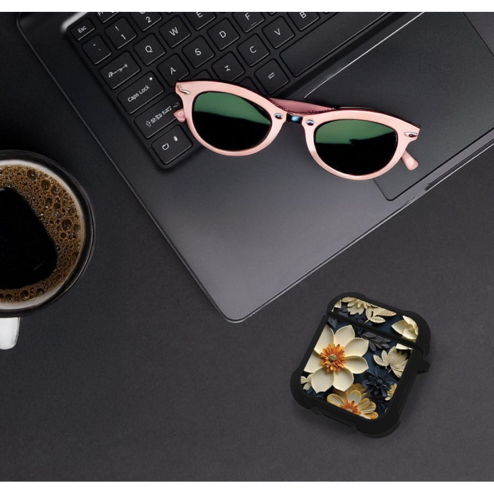 Θήκη Σιλικόνης Sonique 3D Flower Series για AirPods 1/2 Εκρού