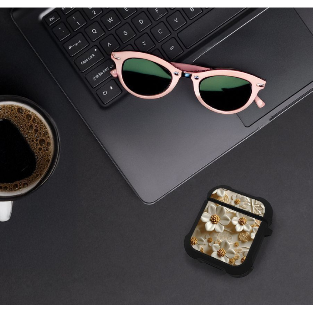 Θήκη Σιλικόνης Sonique 3D Flower Series για AirPods 1/2 Λευκό