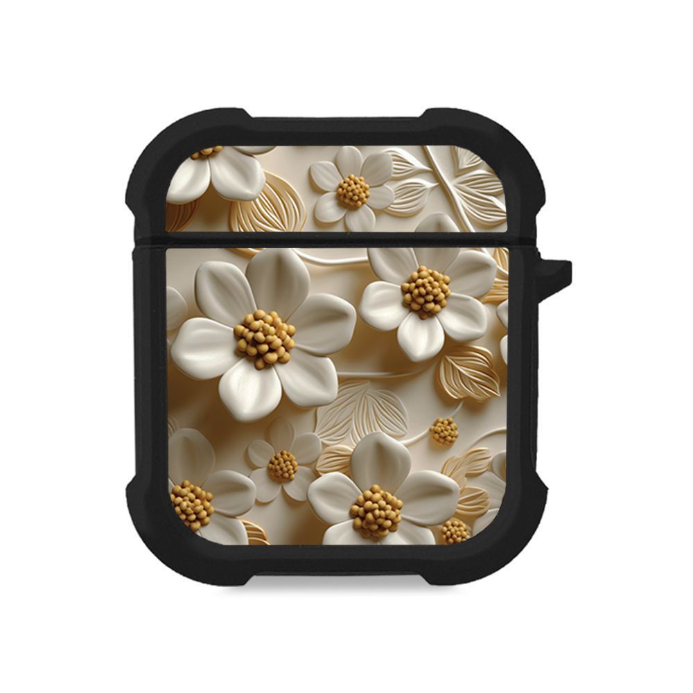 Θήκη Σιλικόνης Sonique 3D Flower Series για AirPods 1/2 Λευκό