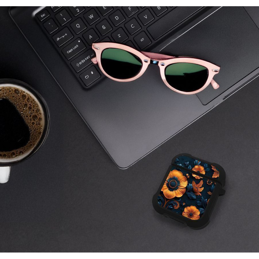 Θήκη Σιλικόνης Sonique 3D Flower Series για AirPods 1/2 Πορτοκαλί 01