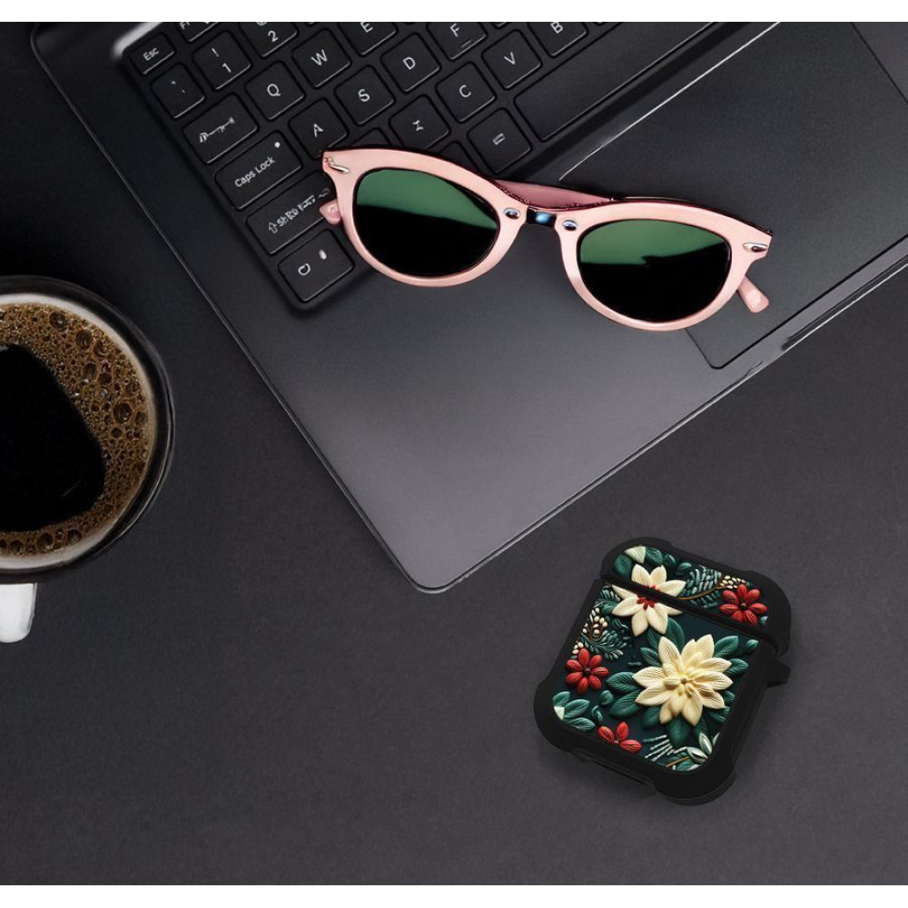 Θήκη Σιλικόνης Sonique 3D Flower Series για AirPods 1/2 Πράσινο