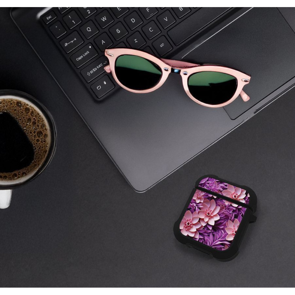Θήκη Σιλικόνης Sonique 3D Flower Series για AirPods 1/2 Ροζ