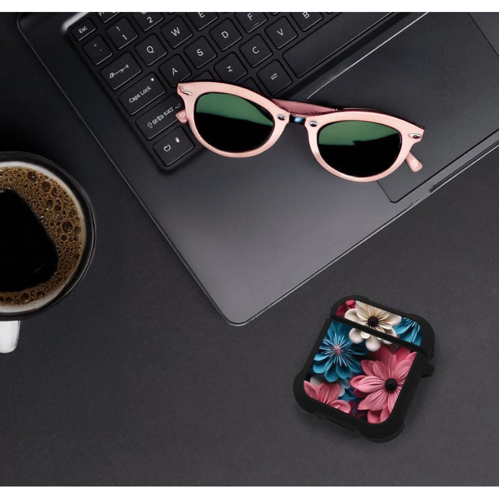 Θήκη Σιλικόνης Sonique 3D Flower Series για AirPods 1/2 Ροζ 01