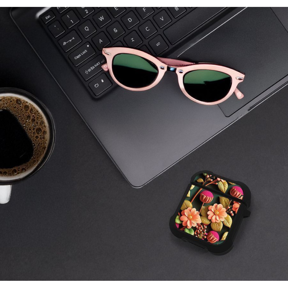 Θήκη Σιλικόνης Sonique 3D Flower Series για AirPods 1/2 Σομόν