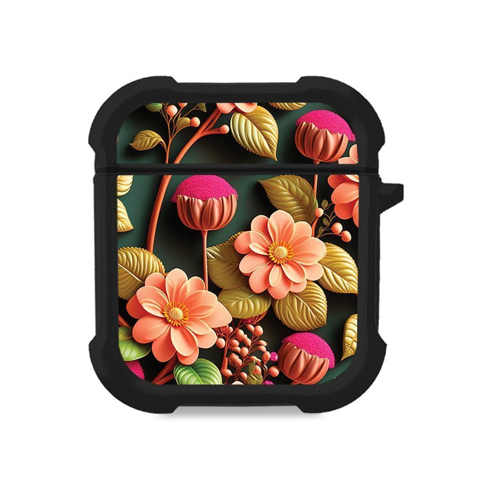 Θήκη Σιλικόνης Sonique 3D Flower Series για AirPods 1/2 Σομόν
