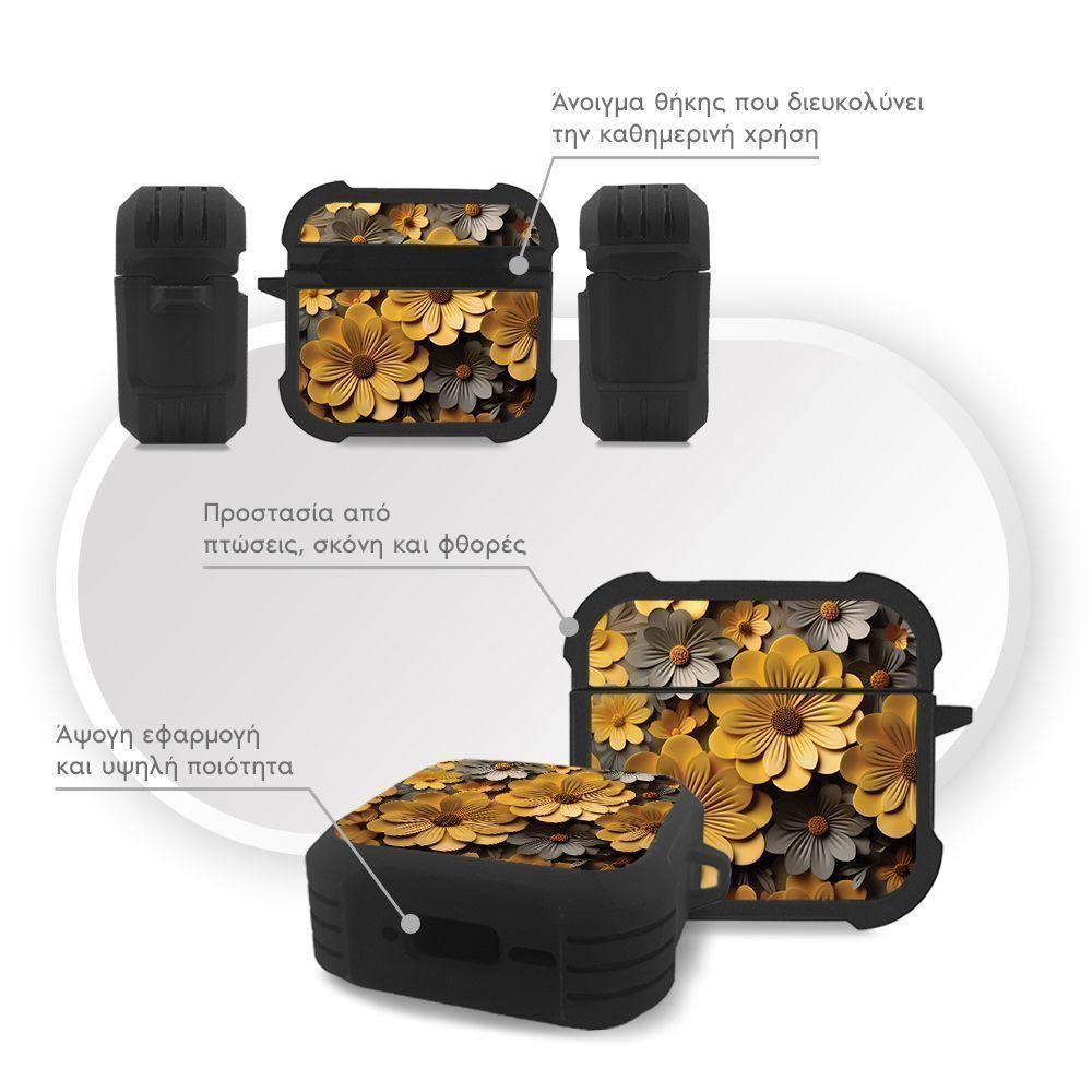 Θήκη Σιλικόνης Sonique 3D Flower Series για AirPods 4 Κίτρινο