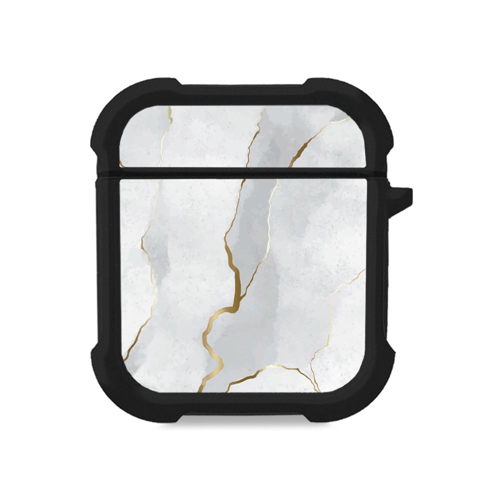 Θήκη Σιλικόνης Marble Series για AirPods 1/2 Λευκό 01