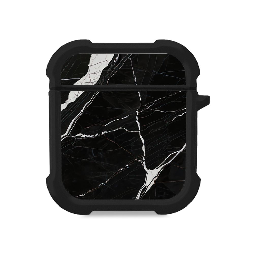 Θήκη Σιλικόνης Marble Series για AirPods 1/2 Μαύρο