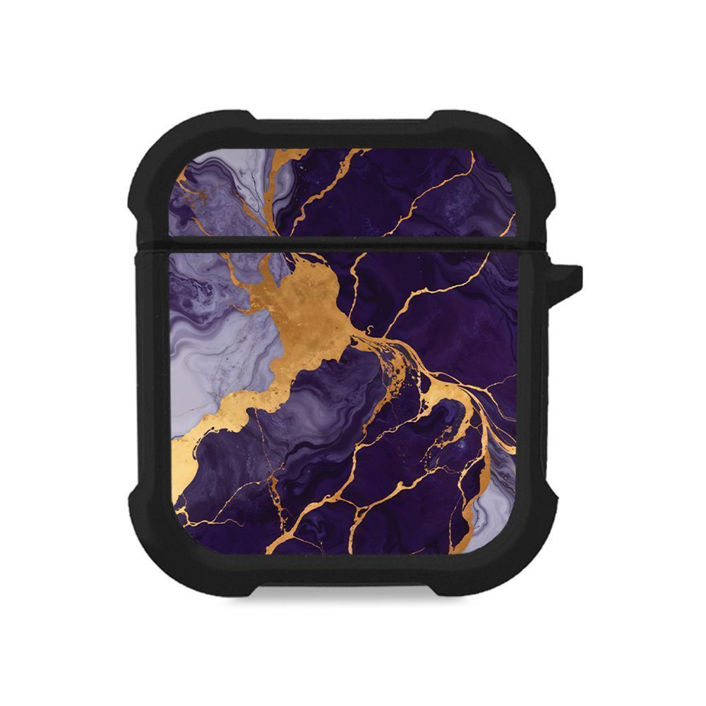 Θήκη Σιλικόνης Marble Series για AirPods 1/2 Μωβ