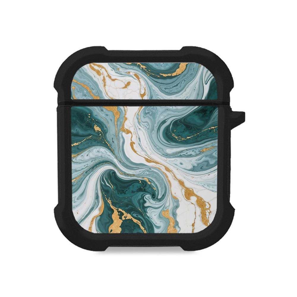 Θήκη Σιλικόνης Marble Series για AirPods 1/2 Πράσινο 01