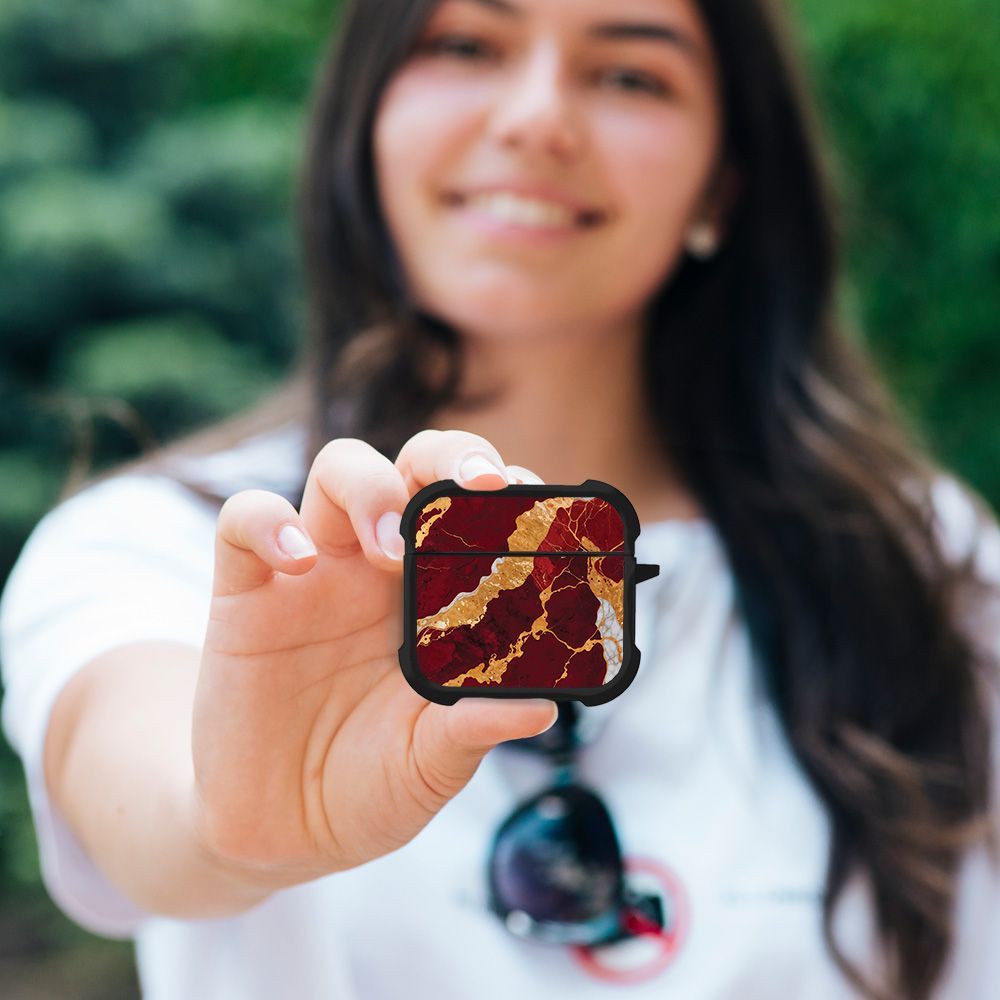Θήκη Σιλικόνης Sonique Marble Series για AirPods 4 Κόκκινο