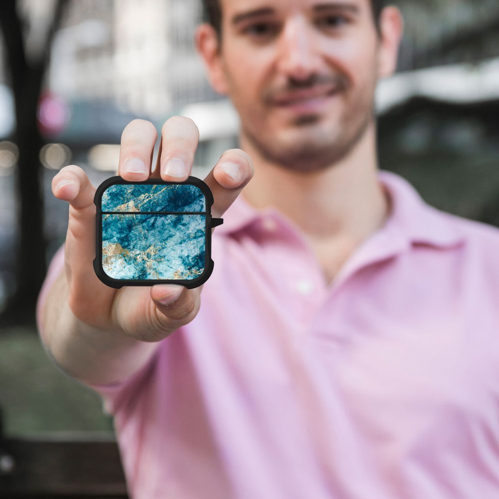Θήκη Σιλικόνης Sonique Marble Series για AirPods 4 Μπλε