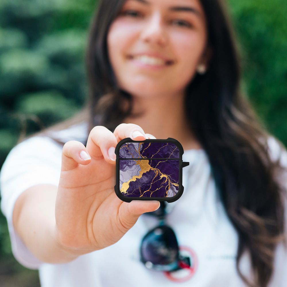 Θήκη Σιλικόνης Sonique Marble Series για AirPods 4 Μωβ