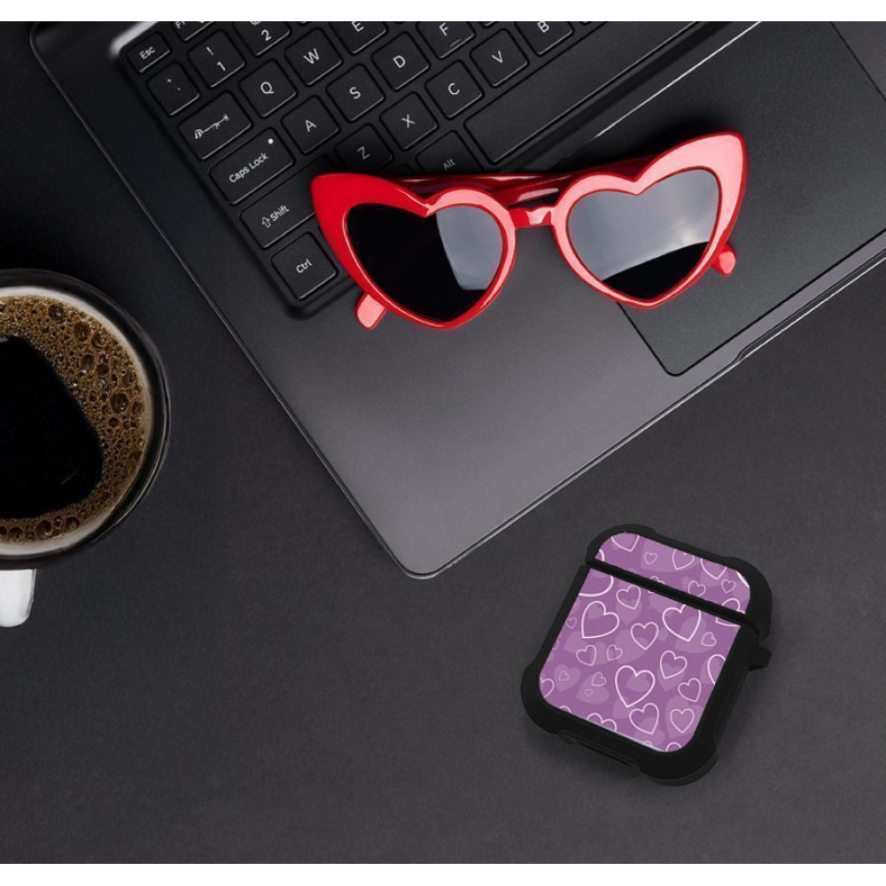 Θήκη Σιλικόνης Sonique Heart Series για AirPods 1/2 Βιολετί