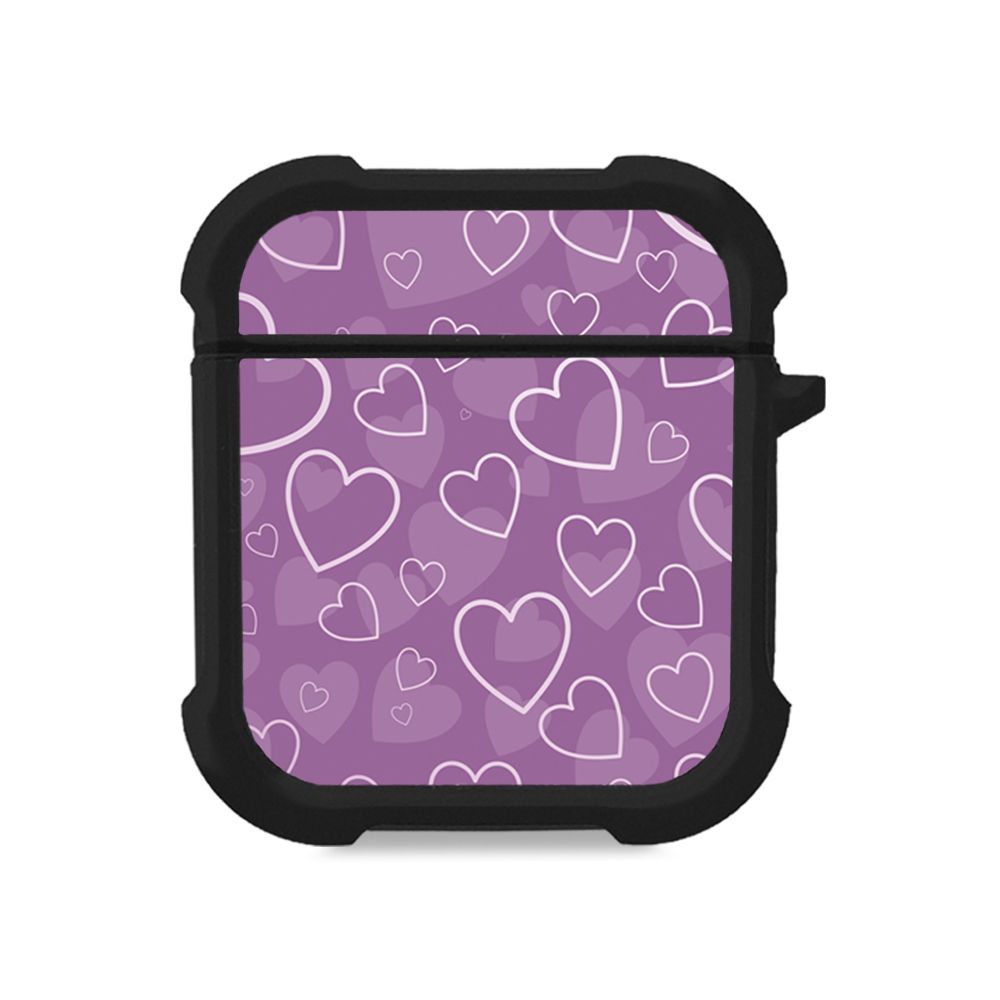 Θήκη Σιλικόνης Sonique Heart Series για AirPods 1/2 Βιολετί