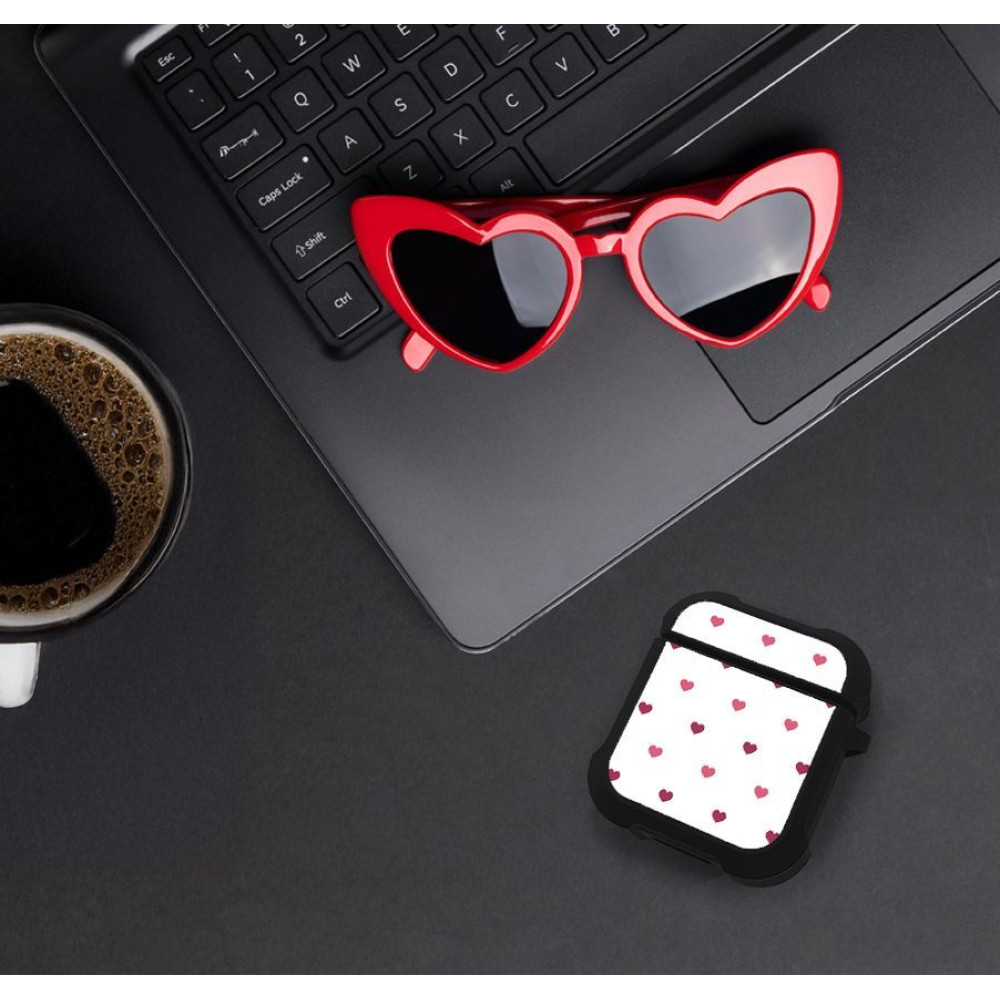 Θήκη Σιλικόνης Sonique Heart Series για AirPods 1/2 Λευκό 01