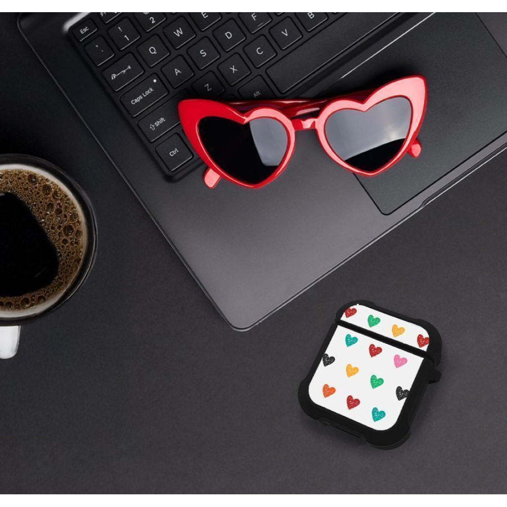 Θήκη Σιλικόνης Sonique Heart Series για AirPods 1/2 Λευκό 02