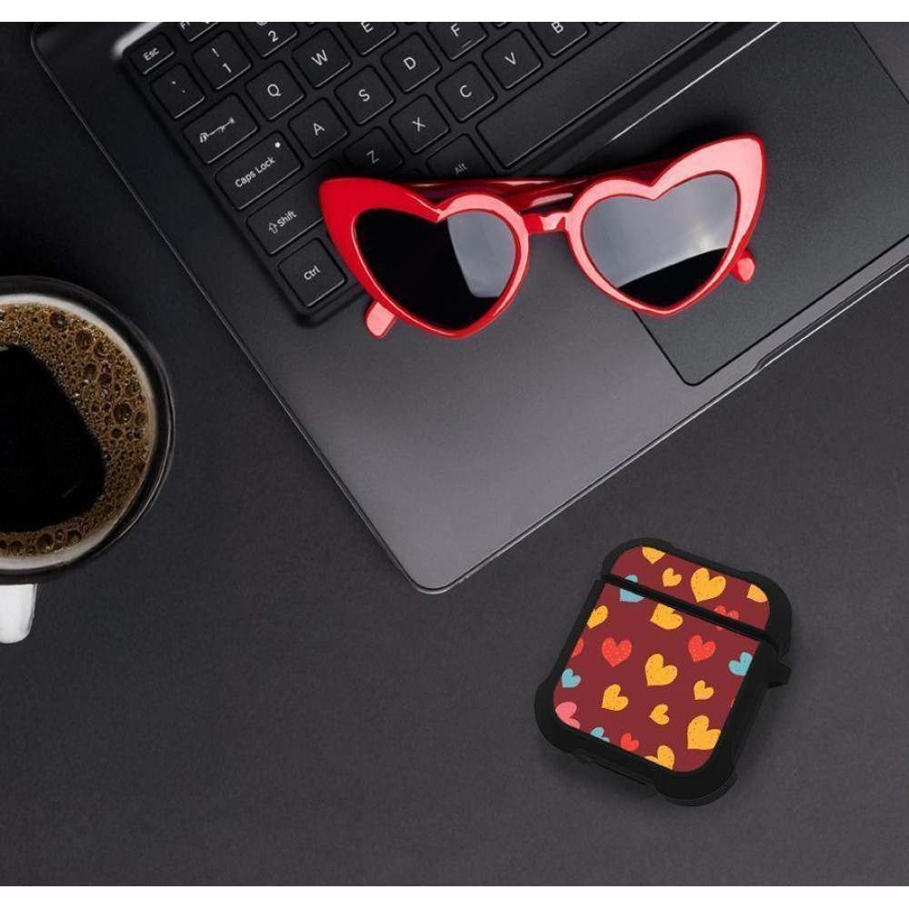 Θήκη Σιλικόνης Sonique Heart Series για AirPods 1/2 Μπορντώ