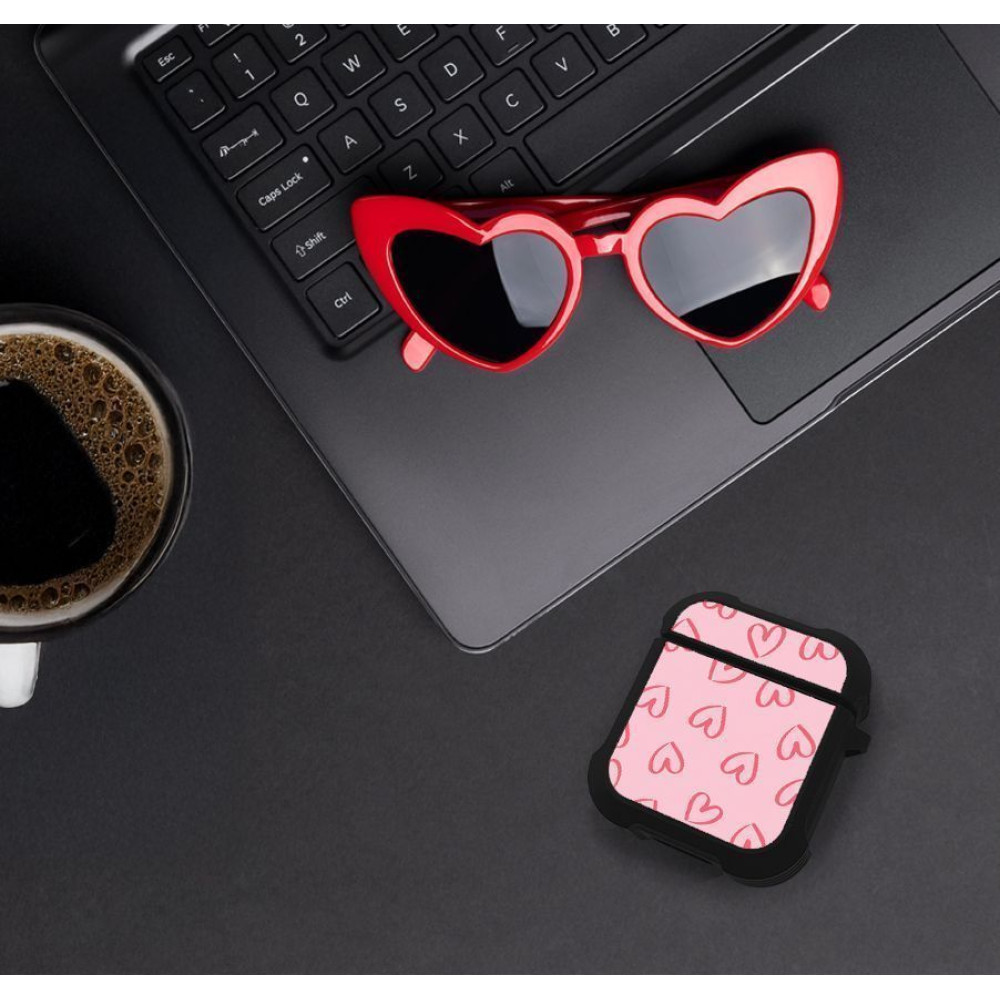 Θήκη Σιλικόνης Sonique Heart Series για AirPods 1/2 Ροζ