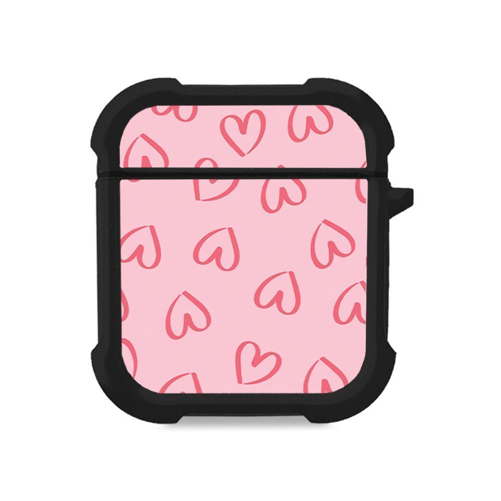 Θήκη Σιλικόνης Sonique Heart Series για AirPods 1/2 Ροζ