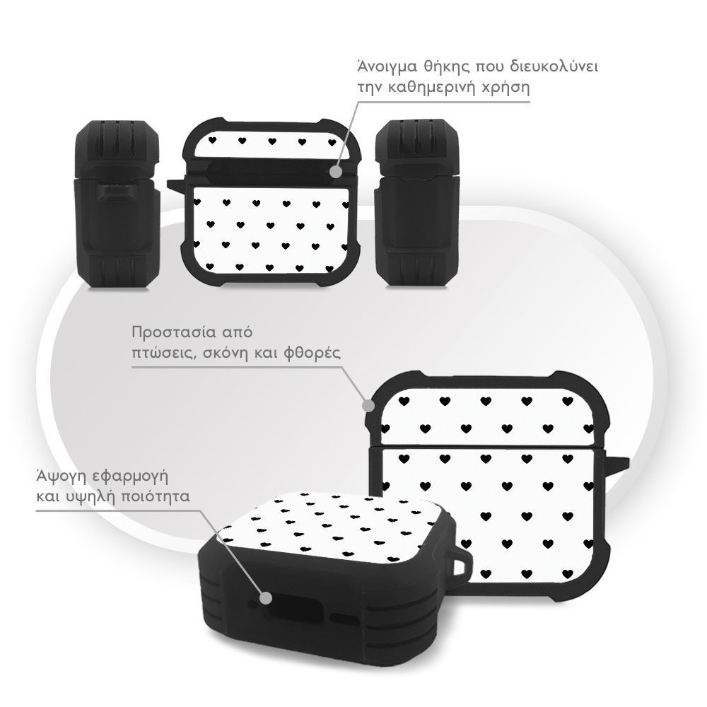 Θήκη Σιλικόνης Sonique Heart Series για AirPods 4 Λευκό