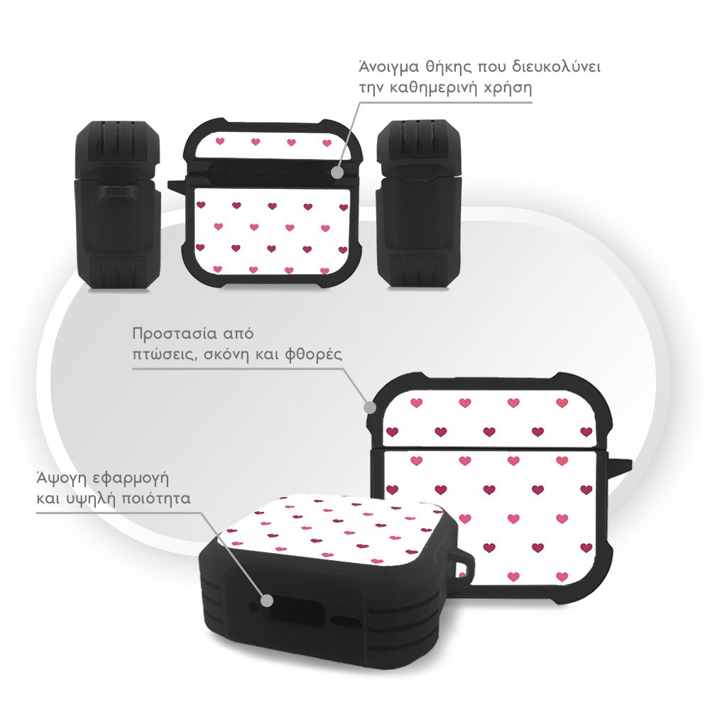 Θήκη Σιλικόνης Sonique Heart Series για AirPods 4 Λευκό 01
