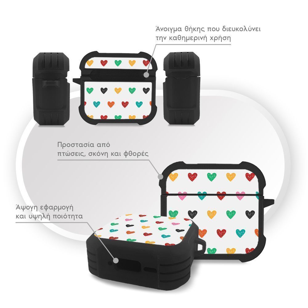 Θήκη Σιλικόνης Sonique Heart Series για AirPods 4 Λευκό 02