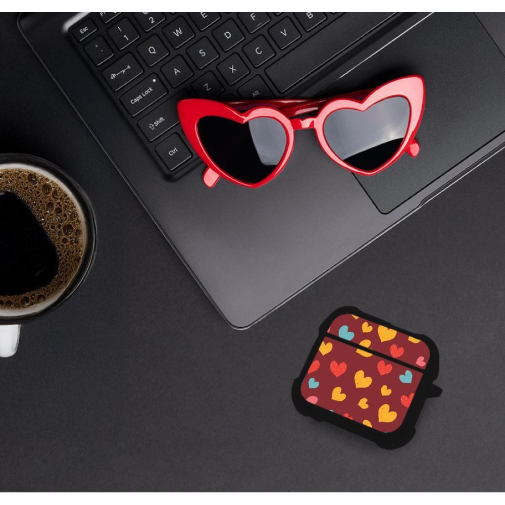 Θήκη Σιλικόνης Sonique Heart Series για AirPods 4 Μπορντώ