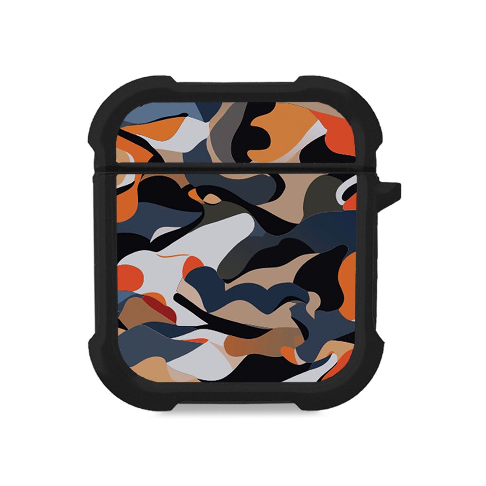 Θήκη Σιλικόνης Sonique Camouflage Army Series για AirPods 1/2 Πορτοκαλί