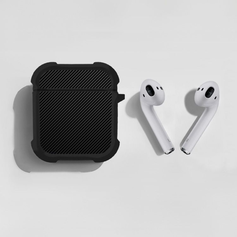 Θήκη Σιλικόνης Sonique Carbon Series για AirPods 1/2 Μαύρο