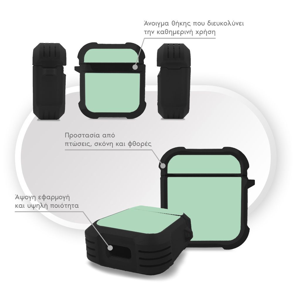Θήκη Σιλικόνης Sonique ColorBloc Series για AirPods 1/2 Βεραμάν