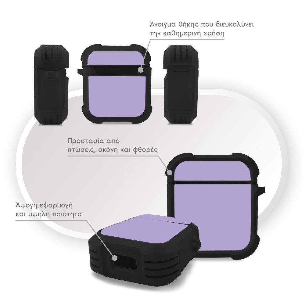 Θήκη Σιλικόνης Sonique ColorBloc Series για AirPods 1/2 Βιολετί