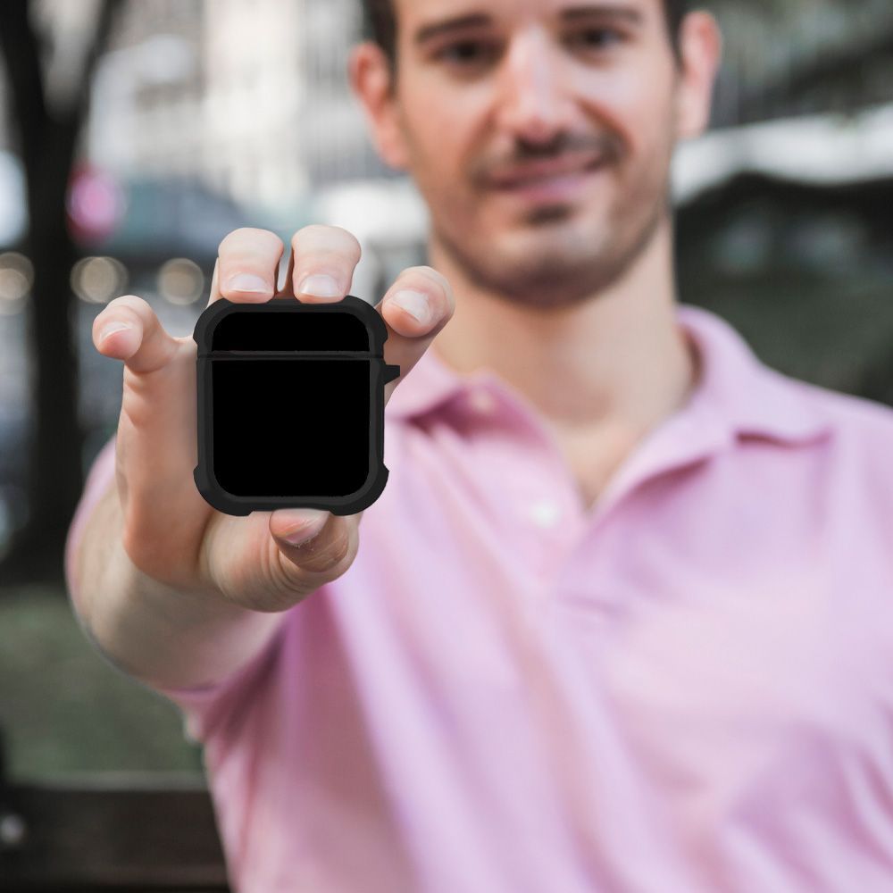Θήκη Σιλικόνης Sonique ColorBloc Series για AirPods 1/2 Μαύρο
