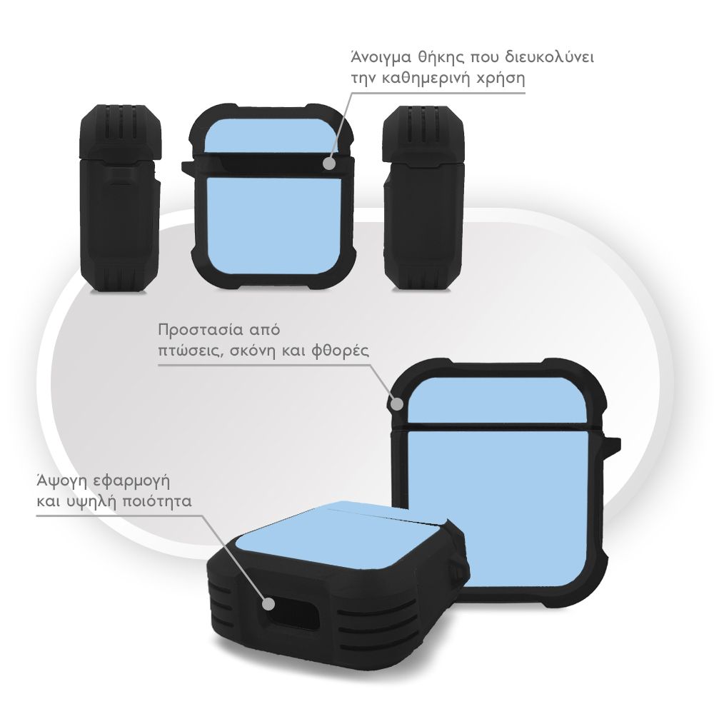 Θήκη Σιλικόνης Sonique ColorBloc Series για AirPods 1/2 Τιρκουάζ