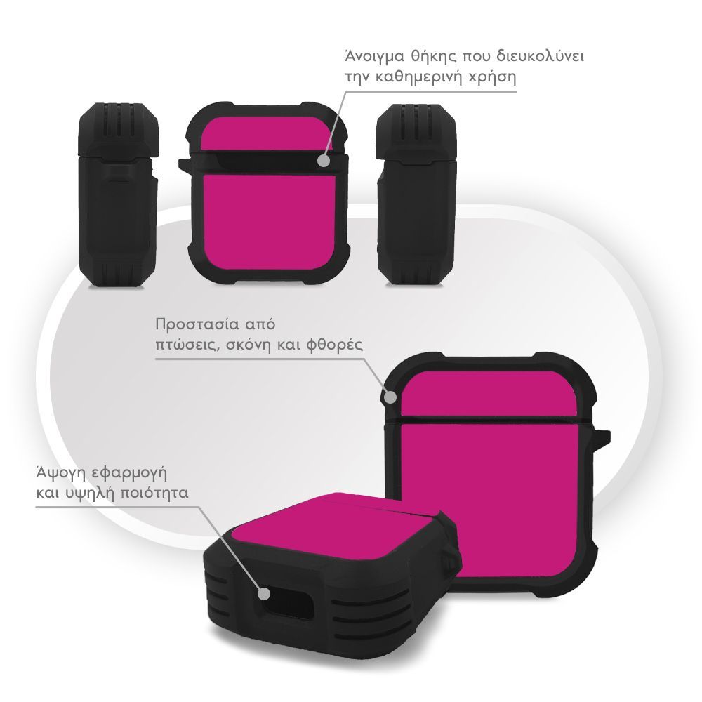 Θήκη Σιλικόνης Sonique ColorBloc Series για AirPods 1/2 Ματζέντα