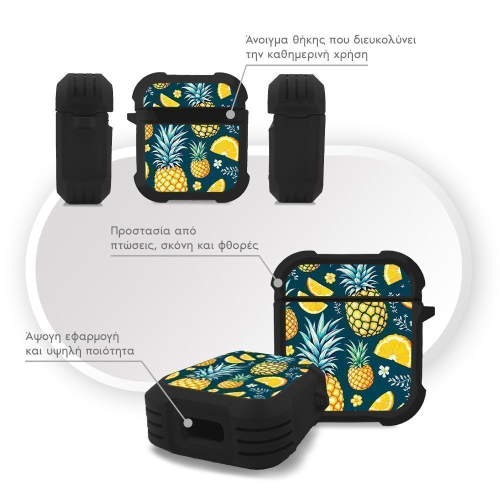 Θήκη Σιλικόνης Sonique Fruit Series για AirPods 1/2 Ανανάς