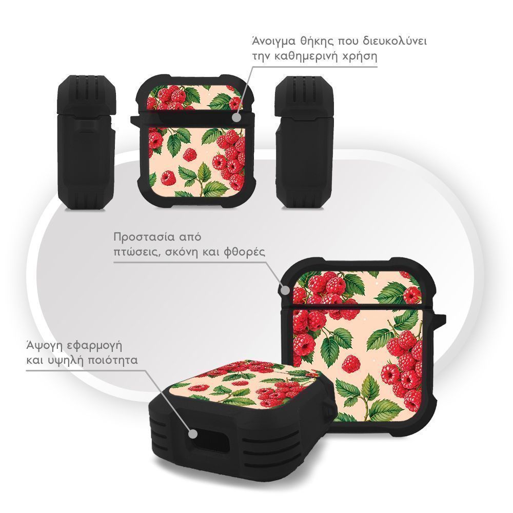 Θήκη Σιλικόνης Sonique Fruit Series για AirPods 1/2 Βατόμουρο