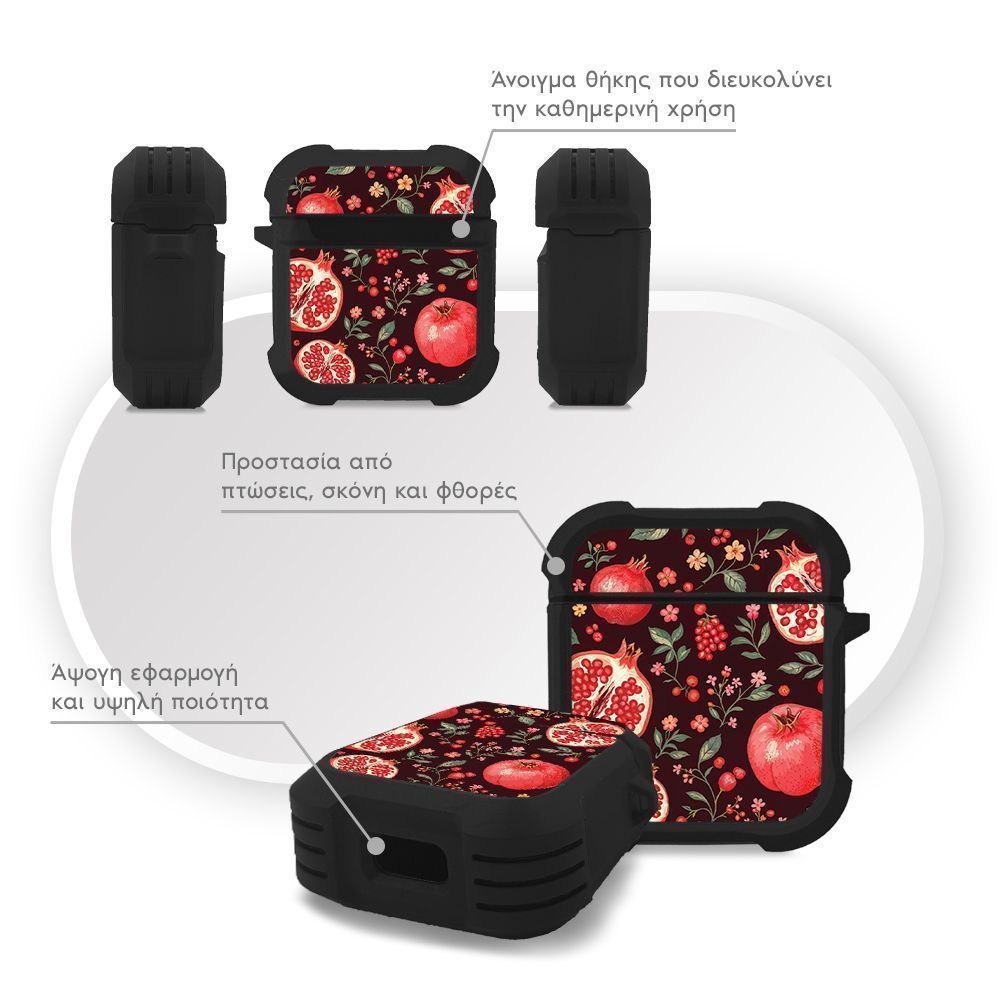 Θήκη Σιλικόνης Sonique Fruit Series για AirPods 1/2 Ρόδι