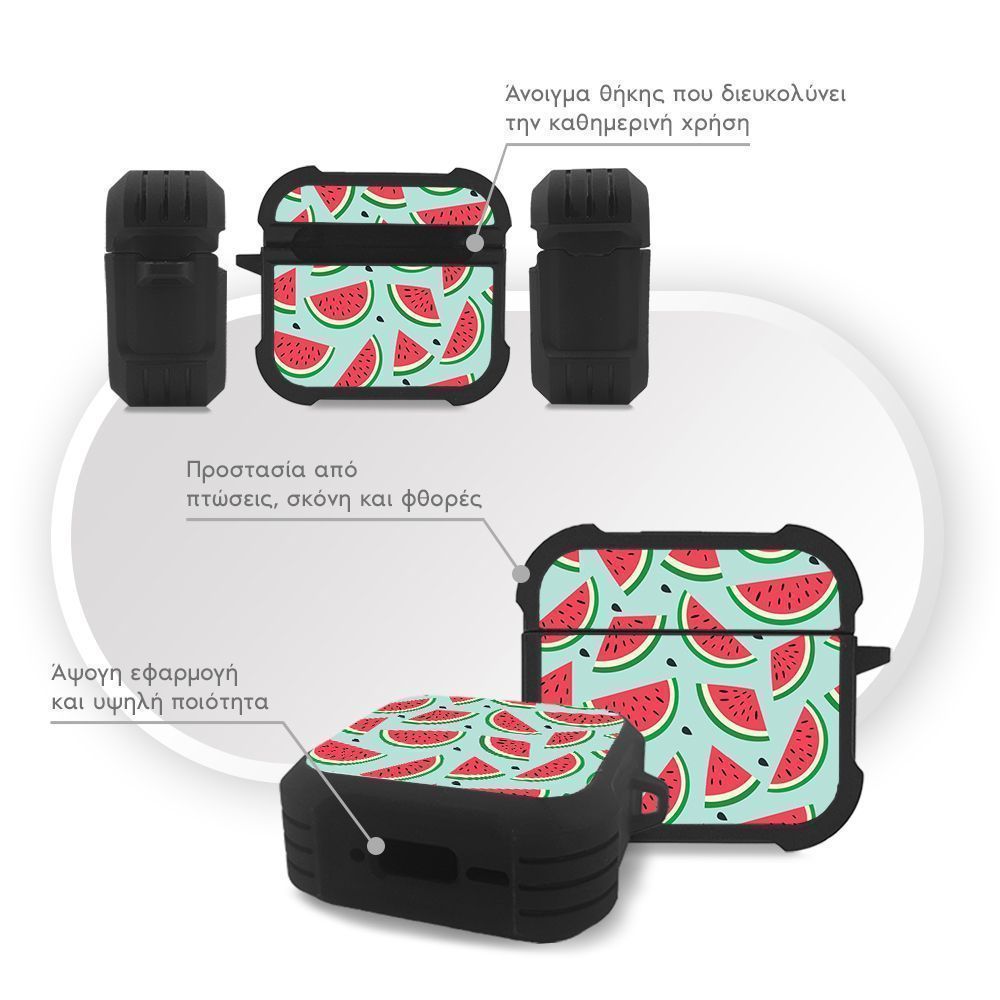 Θήκη Σιλικόνης Sonique Fruit Series για AirPods 4 Καρπούζι 01