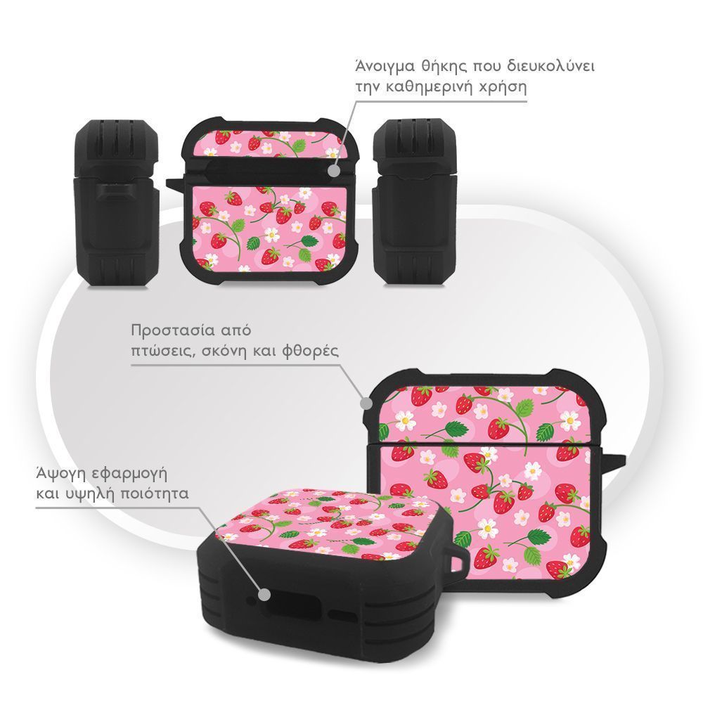 Θήκη Σιλικόνης Sonique Fruit Series για AirPods 4 Φράουλα
