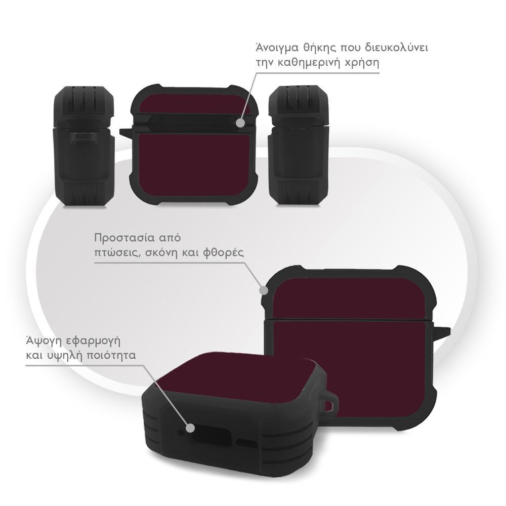 Θήκη Σιλικόνης Sonique ColorBloc Series για AirPods 4 Μπορντό