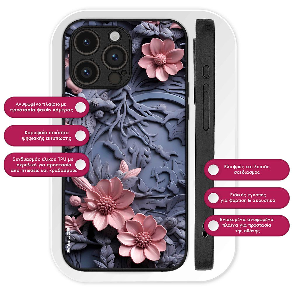 Θήκη Sonique 3D Flower Series για Motorola Edge 50 Neo 5G / Edge 60 Neo 5G Ροζ 02