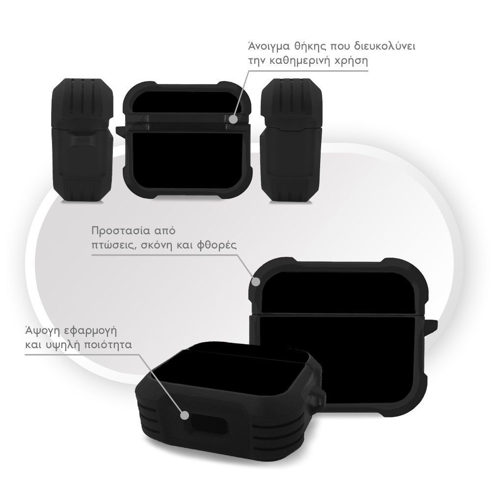 Θήκη Σιλικόνης Sonique ColorBloc Series για AirPods 3 Μαύρο