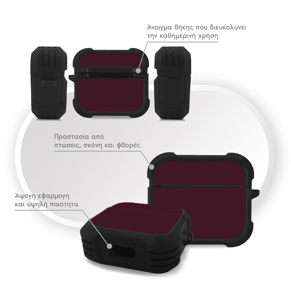 Θήκη Σιλικόνης Sonique ColorBloc Series για AirPods 3 Μπορντό