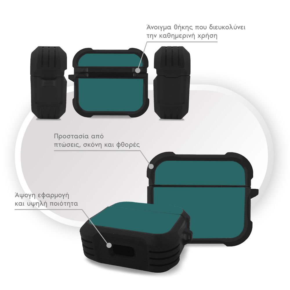 Θήκη Σιλικόνης Sonique ColorBloc Series για AirPods 3 Πετρόλ